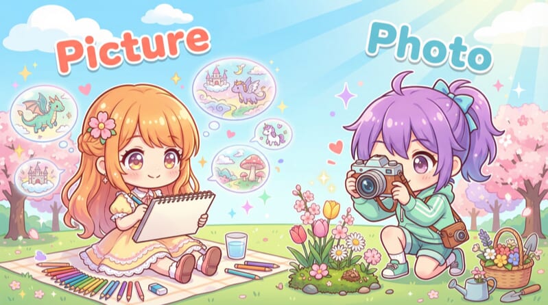 「picture」和「photo」有什麼不同?解說意思與用法 「picture」和「photo」有什麼不同?解說意思與用法