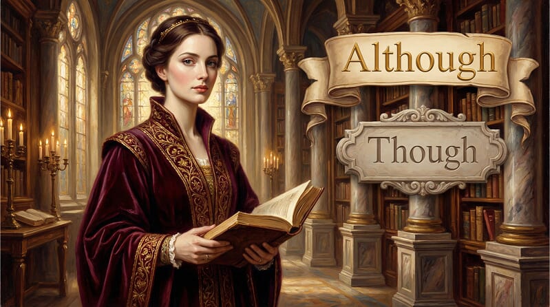 「although」與「though」的意思是？說明兩者的不同！