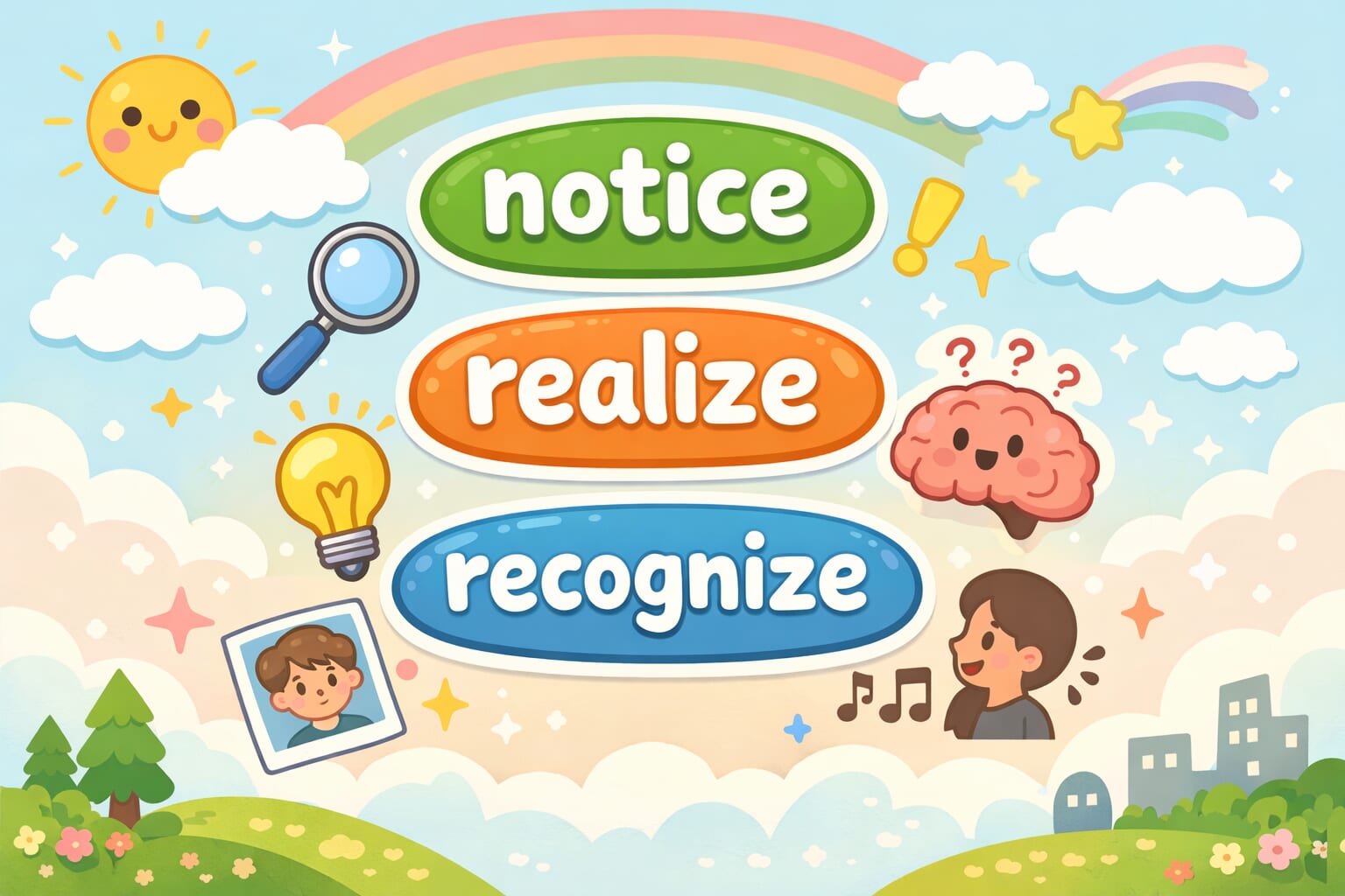 「發現」英文怎麼說？notice、realize、recognize 的用法與差別