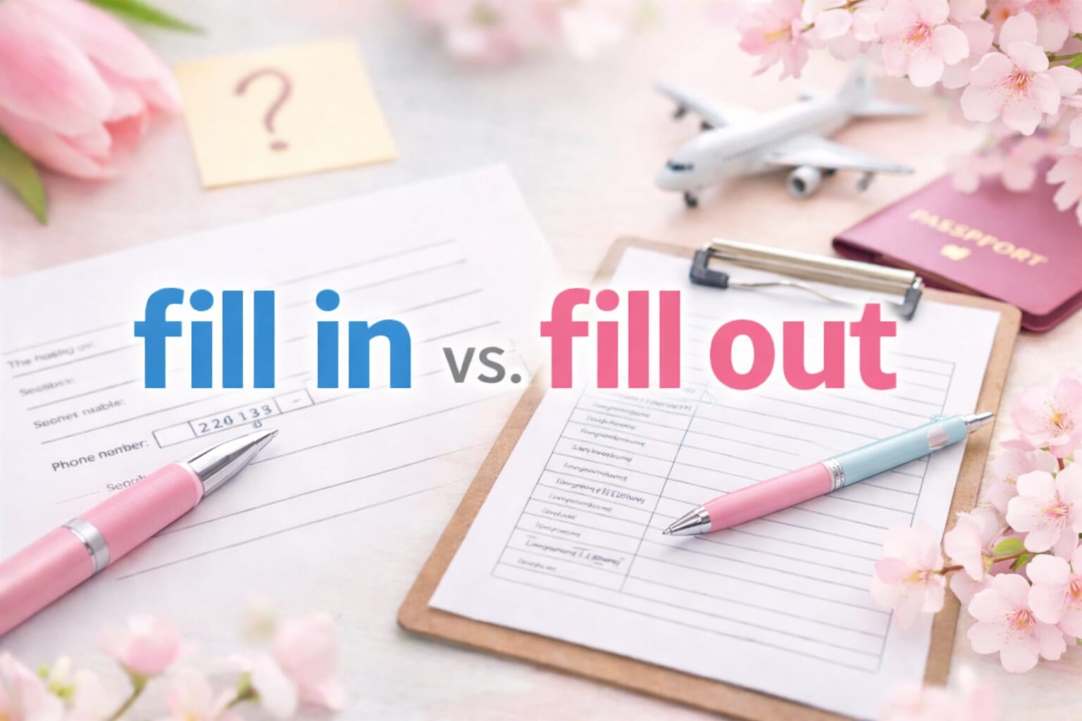 「fill in」與「fill out」有什麼不同？用法與差異解析