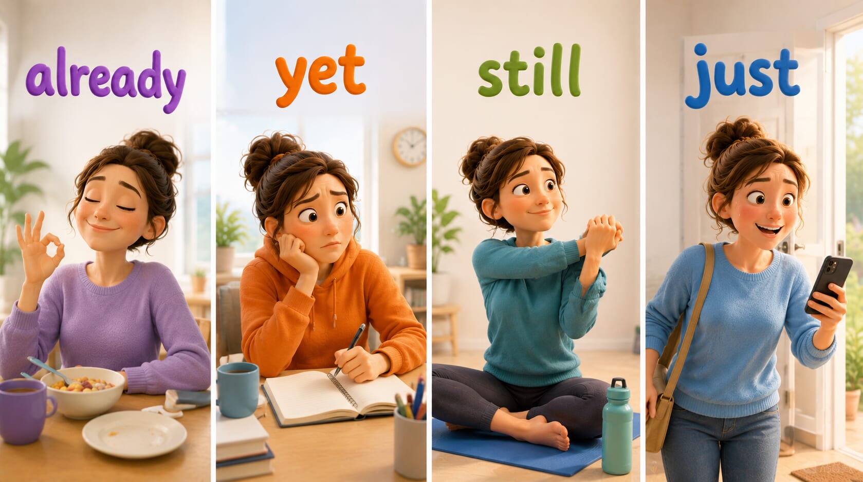 already、yet、still、just 有什麼不同？英文時間感一次搞懂