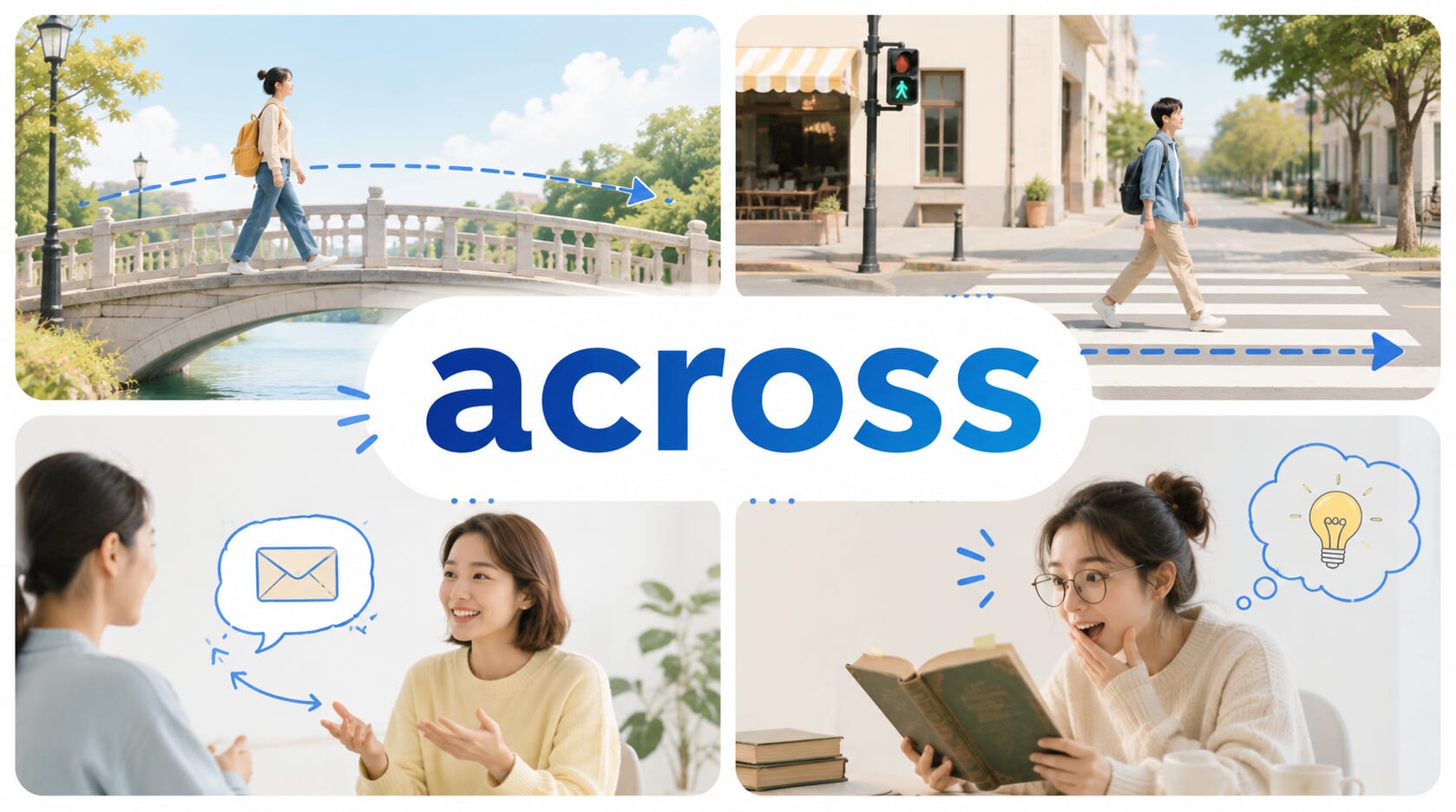 across 不只是「在對面」！核心語意、常用片語與實用用法解析
