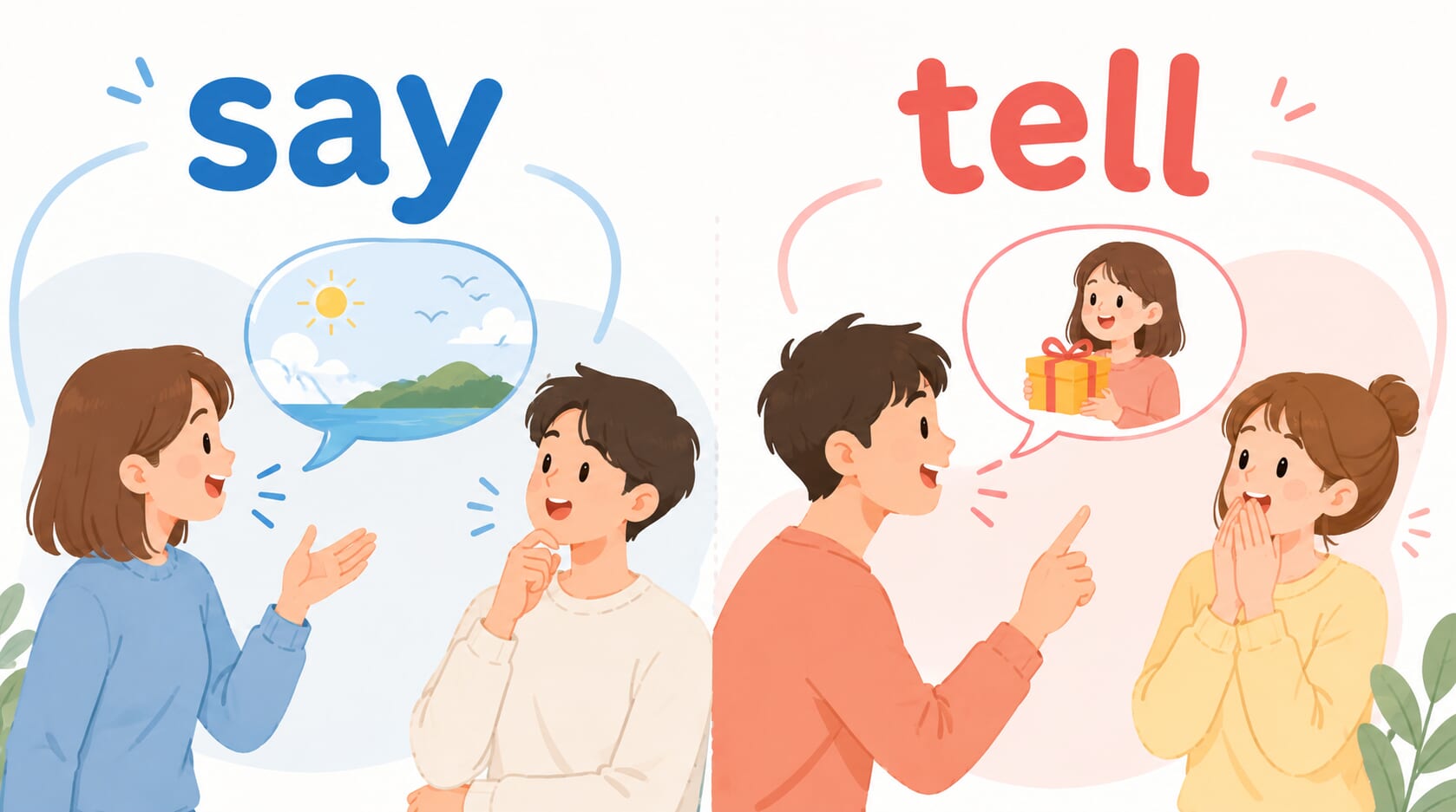 say 和 tell 差在哪？正確用法、差別與常見片語整理