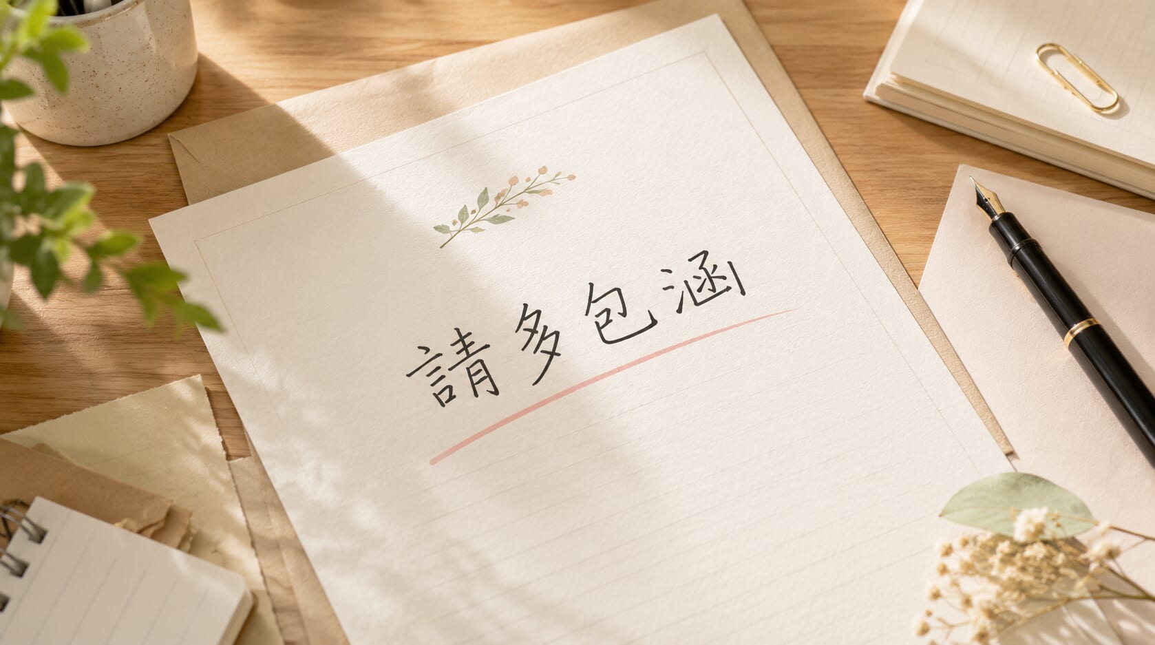 「請多包涵」英文怎麼說？3 種情境與實用句型解析