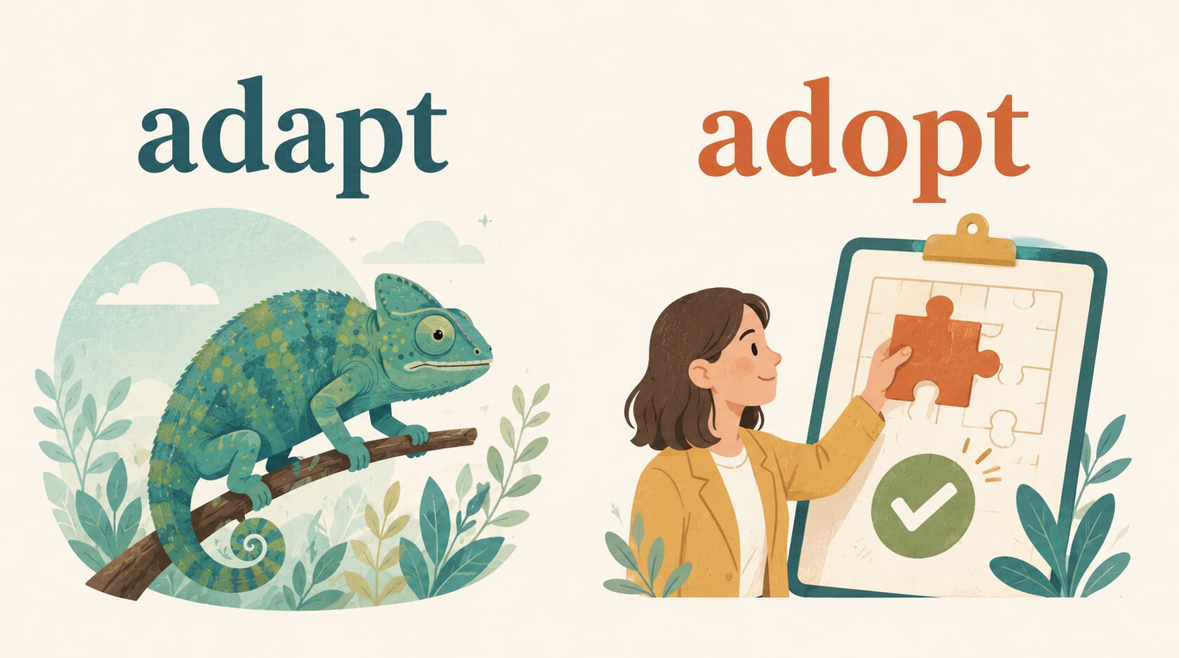 adapt 還是 adopt?搞懂「適應」與「採用」的用法與差異 adapt 還是 adopt?搞懂「適應」與「採用」的用法與差異