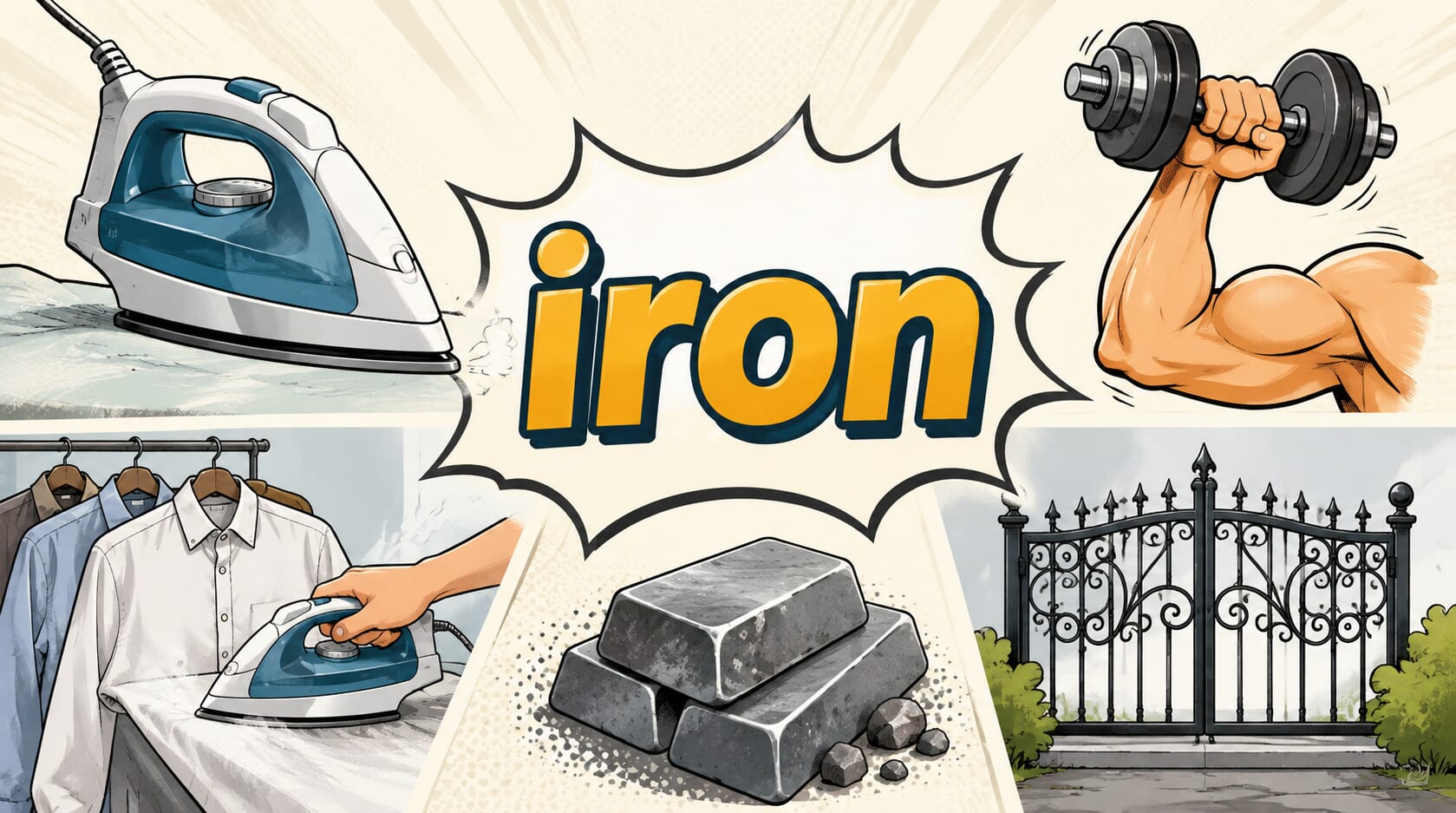 「iron」有哪些意思?一次掌握名詞、動詞與實用片語 「iron」有哪些意思?一次掌握名詞、動詞與實用片語
